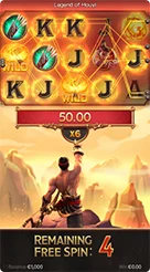 Legend of Hou Yi · Memantau sisa putaran gratis dan status kredit di bilah navigasi bawah